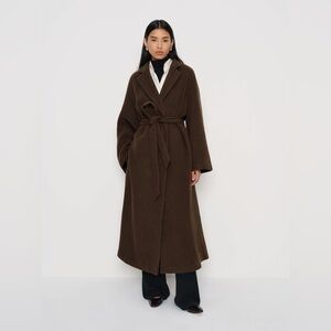 Reformation Tula Oversized Coat Dark Chocolate Brown